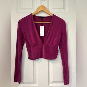Dynamite Purple Long Sleeve Crop BNWT